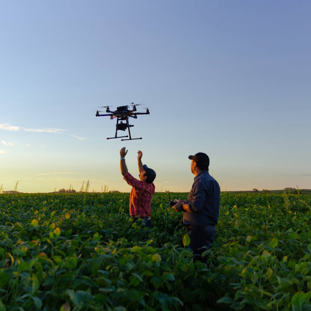 Drone above field